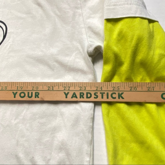 Ecko x Looney Tunes Taz  Long Sleeve White and Lime Long Sleeve Shirt Men Sz LG - Picture 4 of 10